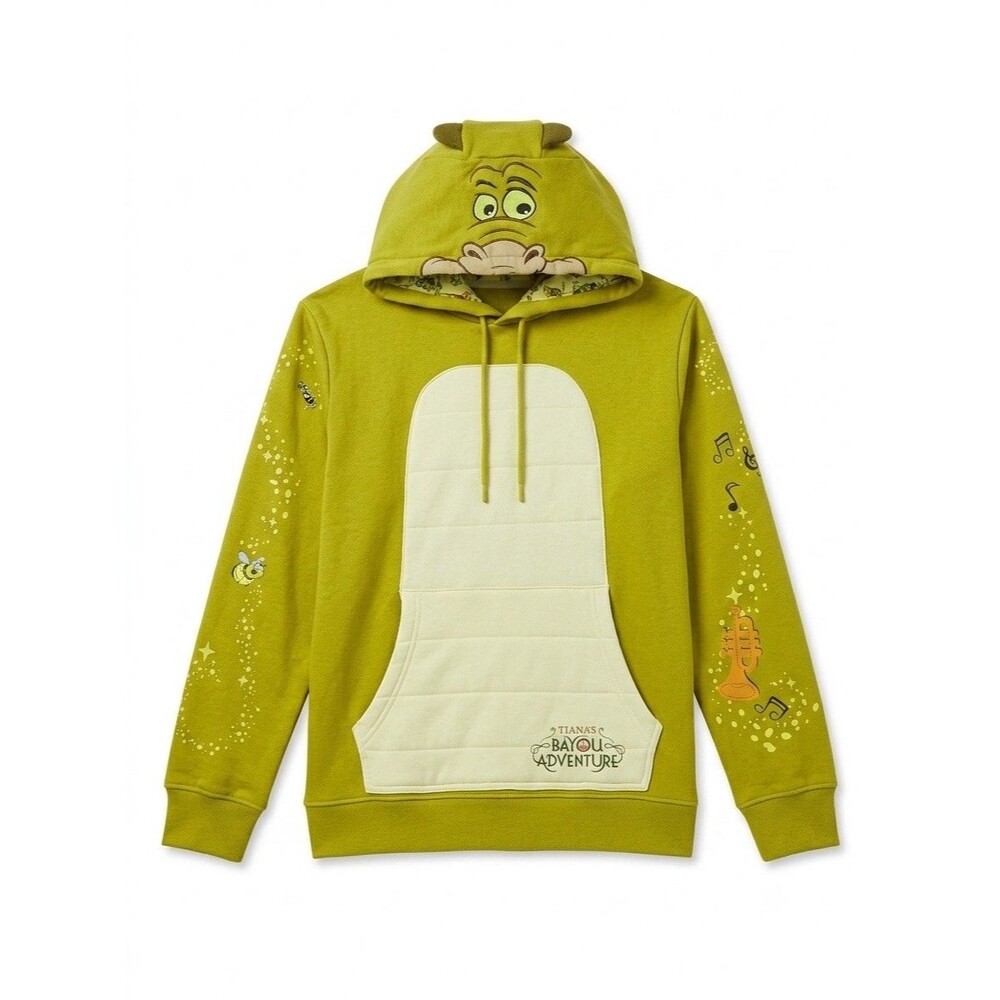 Disney Tianas Bayou Adventure Hoodie Adult XL Green Alligator Cosplay Parks